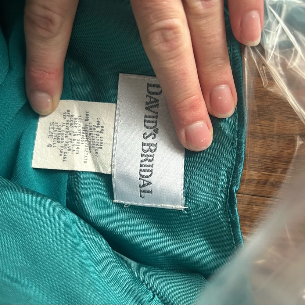 David's Bridal Teal Dress